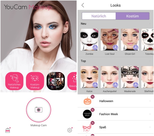 YouCam makeup App
