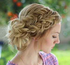 Messy-low-bun-with-Dutch-braid